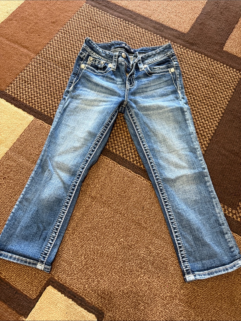 Miss Me Light Blue Denim Capris